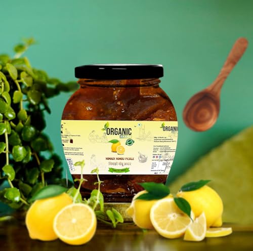Image of Organic Anand Homemade Nimadi Lemon Pickles 350gram Khatta Mitha Nimbu ka Achaar, Flavourful, Delicious, Traditional Taste