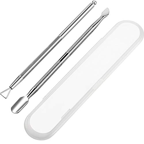 Cuticle Pusher and Cutter Set?BEBEEPOO 2PCS Triangle Cuticle Nail Pusher Peeler Scraper,Professional Grade Stainless Steel Cuticle Remover,Durable Pedicure Manicure Tools for Fingernails Toenails (Sil