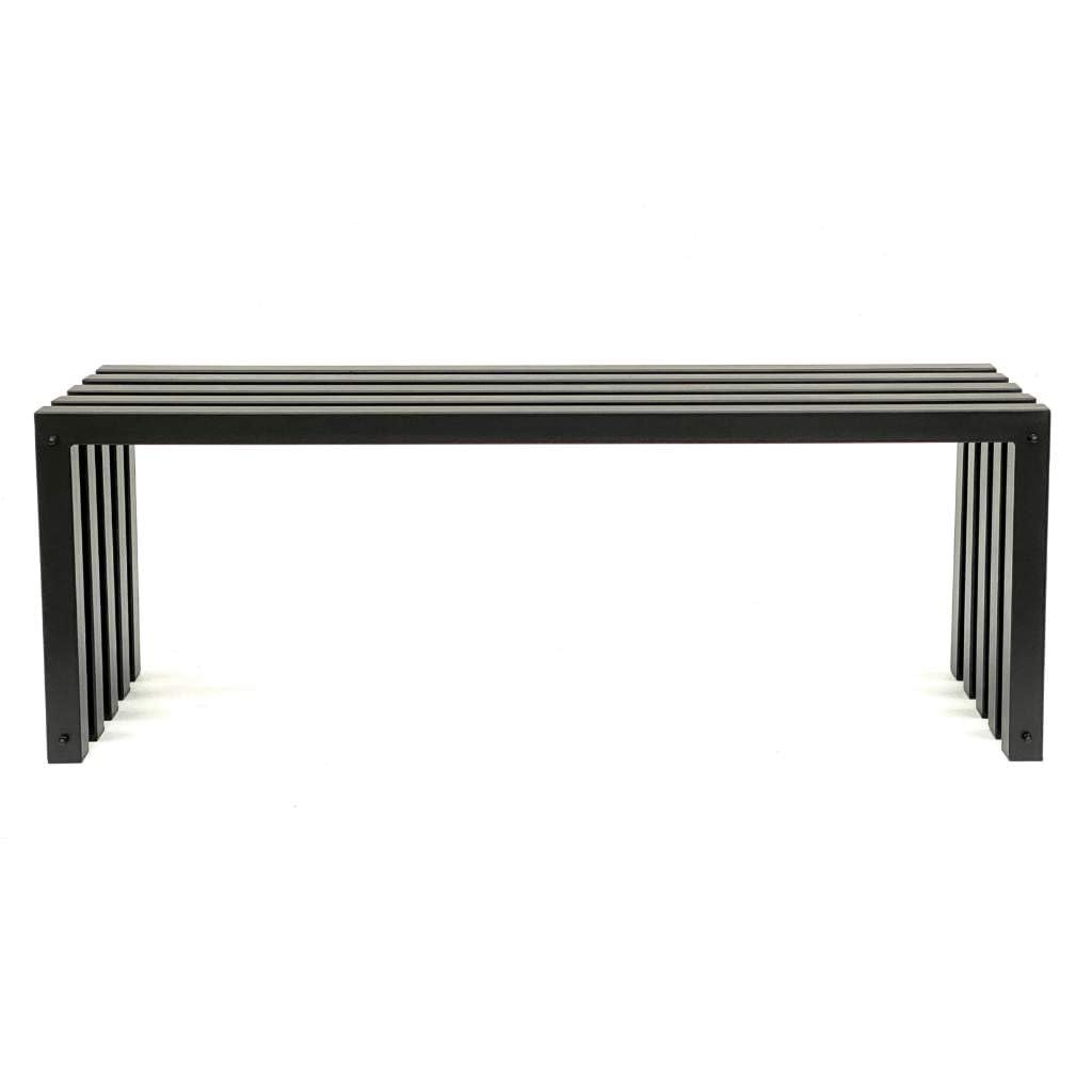 DanDiBo Gartenbank Wetterfest Metall Outdoor Schwarz 96245 Ida 120 cm Sitzbank Garten Bank Parkbank Eisen