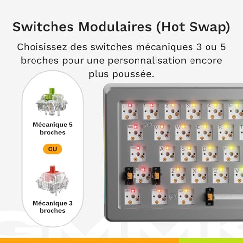 Clavier mécanique GMMK 3 PRO full size custom interchangeable avec touches profilées - 3