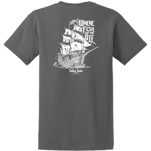 SALTY JOES Men's Fishing & Boating Graphic Logo Cotton T-Shirts in Regular, Big and Tall