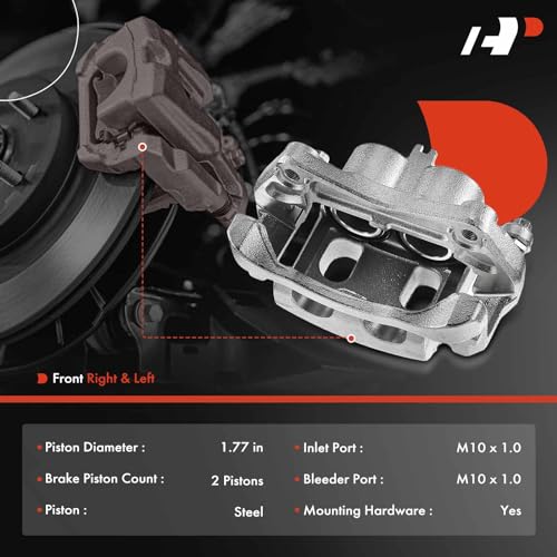 A-Premium Disc Brake Caliper Assembly with Bracket Compatible with Infiniti and Nissan Models - JX35 2013, Murano 2015-2024, Pathfinder 2013-2020, QX60 - Front Driver and Passenger Side by A-Premium - Image 2