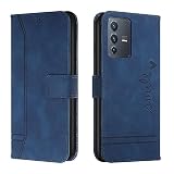Lihondar Cover per Vivo V23 5G, Custodia Vivo V23 5G Portafoglio, Flip Libro Wallet Case Antiurto Custodia in Pelle PU Premium, Slot per Schede, con Magnetica a Scatto (Blu)