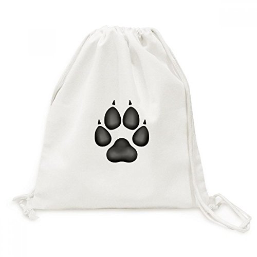 Sac à cordon en toile noire sac de voyage léger avec motif chien