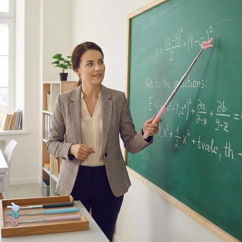 Zeigestab Ausziehbar Finger, 8 Stück Edelstahl Zeigestab Lehrer Zeiger für Unterricht im Klassenzimmer, Einziehbar Fingers Pointer Stick, Zeigestock Fingerform für Klassenzimmer Demonstrationsstab