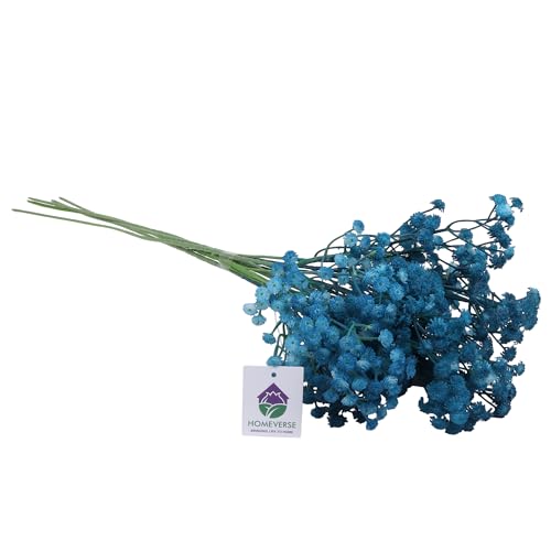 Image of HOMEVERSE 05 Pcs Baby Breath | Gypsophila Artificial Fake Silk Plants | Wedding Party | Decoration Real Touch Flowers DIY Home Garden(Blue-05pcs)
