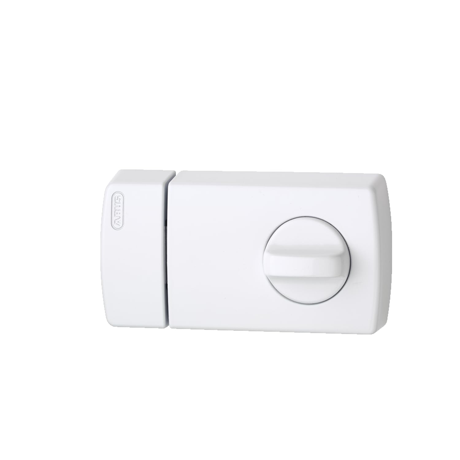 ABUS Cierre extra 2110 - cerrojo de seguridad adicional con pomo giratorio en el interior y cilindro de cierre en el exterior - para puertas de entrada con apertura a izquierda y derecha - blanco