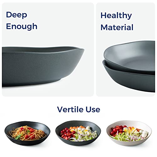 Amorarc APB005GY 9.75'' Ceramic Large Pasta Bowls thumb #6