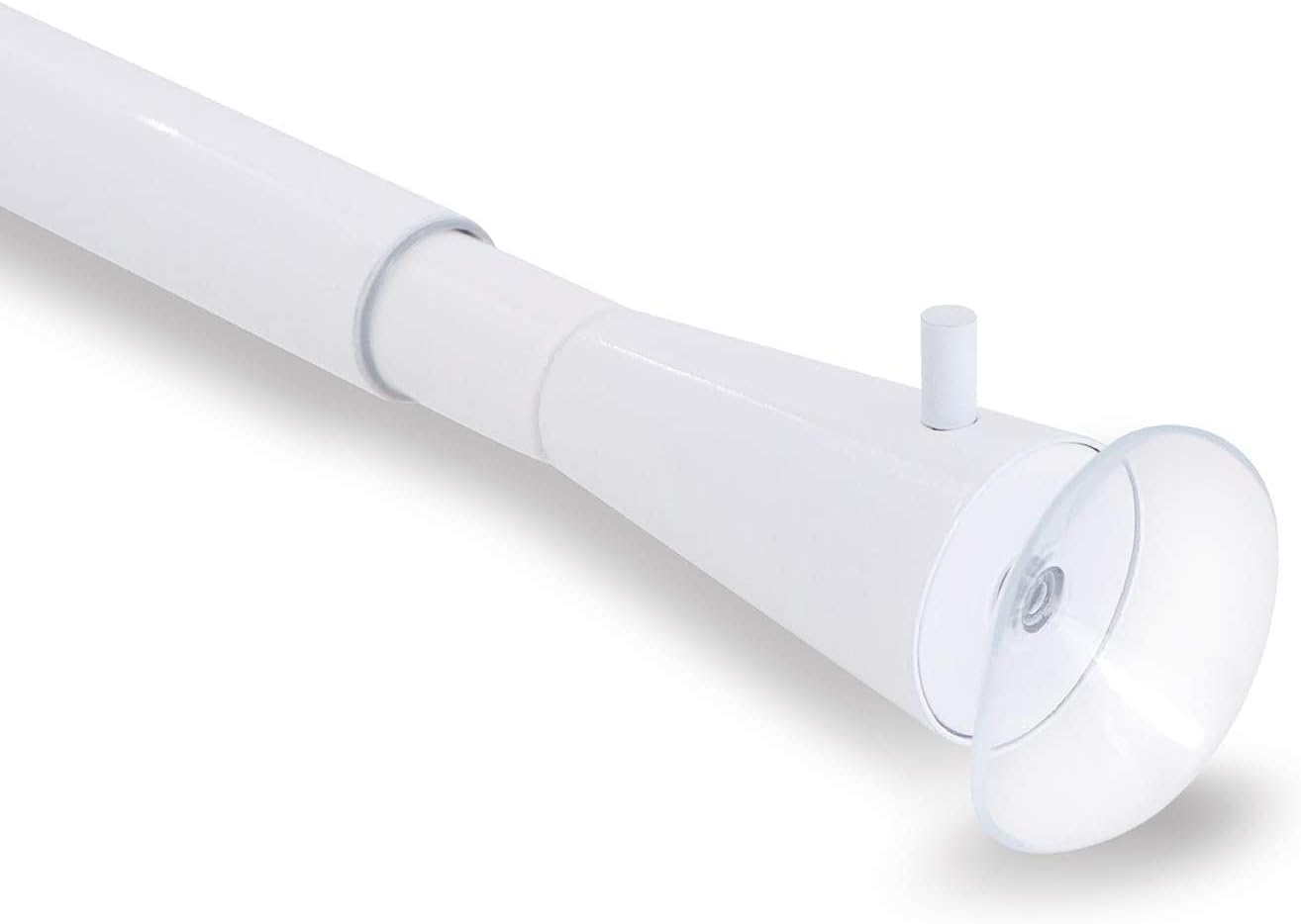 tension curtain rod, adjustable shower curtain rod, no drilling room divider, 34 to 56 inch, white 34"-56" white
