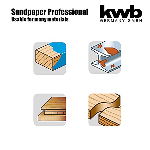 kwb Schleifstreifen 115x280 mm aus Korund mit Körnung 80, hochwertiger Verleimung, robustem Papierträger… – Ansicht 5