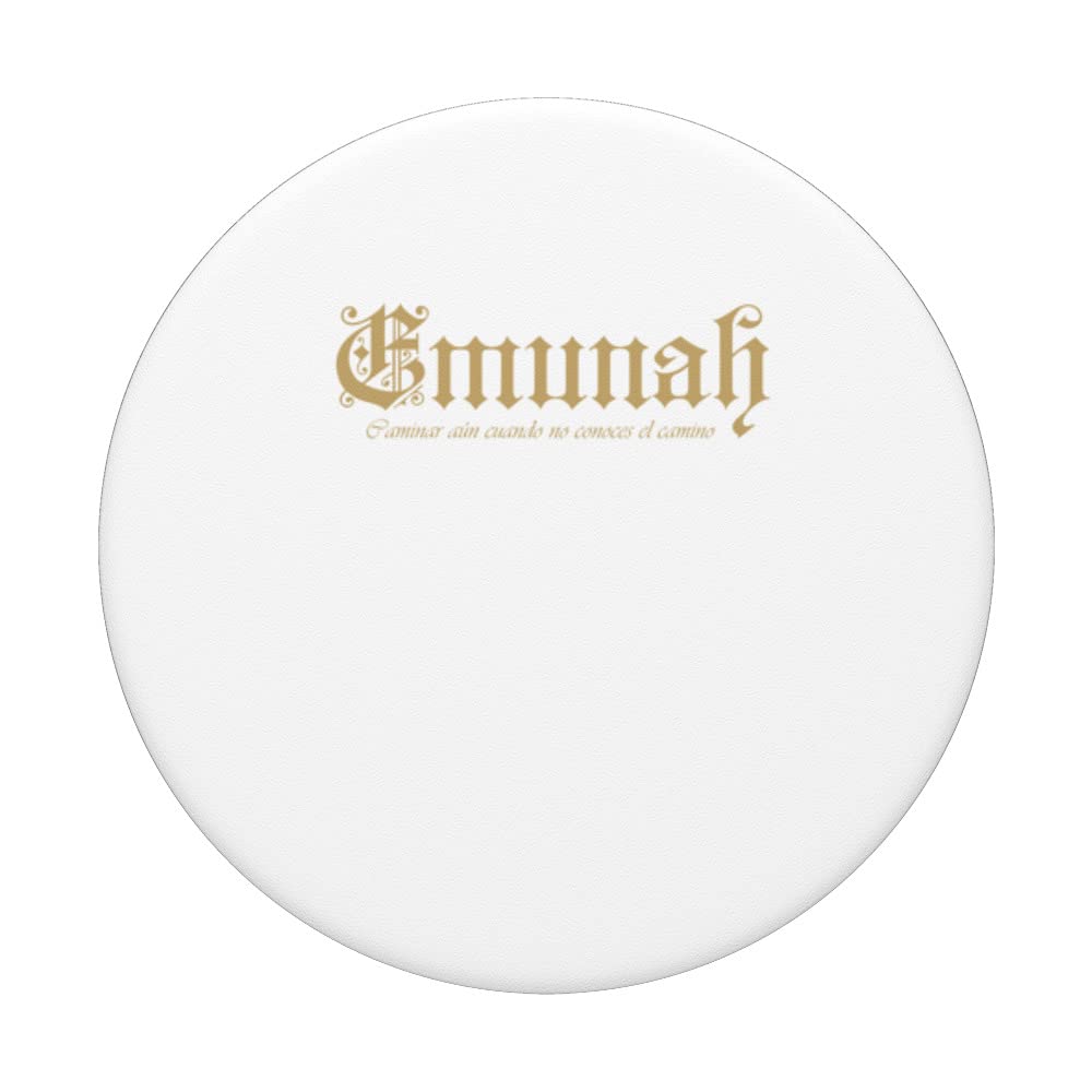 Emunah Shalom Hebrew Shirt believe Jewish Israel T-Shirt, PopSockets Swappable PopGrip, Black - Image 3