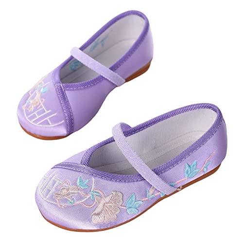 BESSIVIC Encanto Mirabel Shoes for Girls Costume Dress up Mary Jane Ballet Cosplay Flat Shoes Purple US 13.5