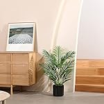 Kunstpflanzen Groß 90cm Künstliche Palme Pflanzen Fake Pflanzen Plastik Kunstpalme Pflanze Deko für Home Wohnzimmer Schlafzimmer(1PACK) – Bild 5
