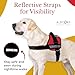 ALBCORP Service Dog Vest Harness – Reflective Service Animal Vest with Handle, No-Pull Adjustable Mesh Padding – XXS–XL – 2 Removable Patches. (Extra Large, Red)