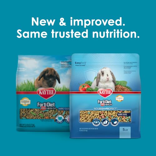 Image of Kaytee Forti-Diet Pro Health Nourish+Protect Adult Rabbit Food, Comprehensive Nutrition Backed by Science, Digestive Health, Immune Support, 5 pounds