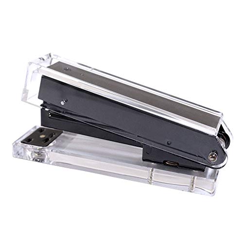 MultiBey Clear Black Acrylic Stapler Desk Accessories for Standard Staples 26/6