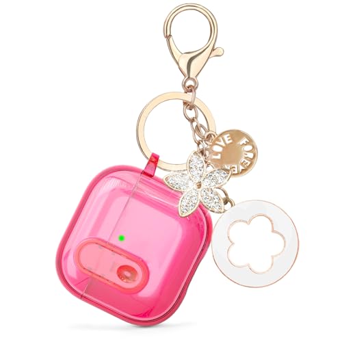 Image of (with Safety Lock) Clear Case Compatible with Cute Apple Airpods 4 Cases 2024 Women, VISOOM Soft TPU Transparency Air pods 4 Gen Case iPods 4 Earbuds Case Girl Bling Keychain for Airpod iPod 4th Gen