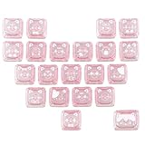 TYRIXKI 21 Keys Crystal Jelly Transparent Keycaps, PC Material Meow Meow Squad Cute Heart Shaped Personalized Custom Cat Keycaps, Mao Profile Keycap for DIY MX Swithes Mechanical Keyboards