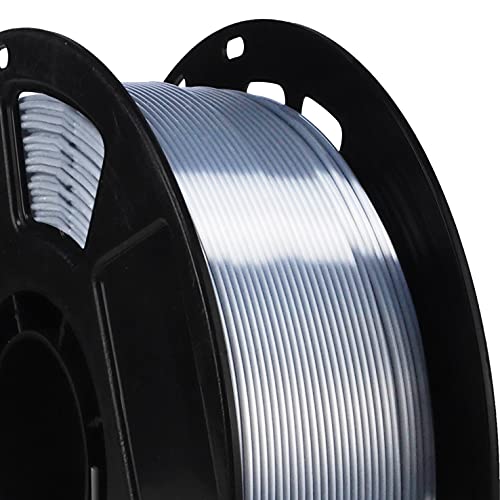 Image of 1.75mm Silk Pearlescent Metal Silver Shiny PLA Filament, 1kg 3D Printing Material Widely Support for FDM 3D Printer, Pack with Extra Filament Sample by BBLIFE