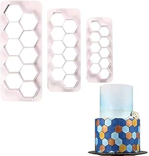 Hexagon Cookie Cutter - Geometric Multicutter- Hexagon Cake Fondant Cutter - 3 Size Hexagon Biscuit Cutters Cake Decorating