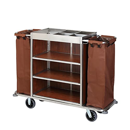 Image of Replacement Janitorial Cart Bag, High Capacity Waterproof Thickened Housekeeping Commercial Janitorial Cleaning Cart Bag with 8 Strong Buckle - 15 x 11 x 33 inches (26 Gallon)