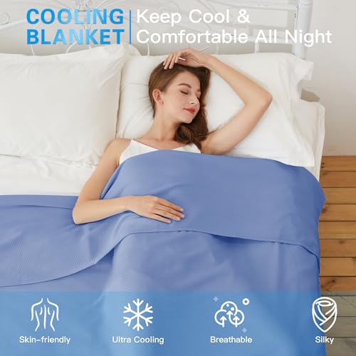 Image of AmyHomie Cooling Blanket 59 inchx79 inch, 100% Rayon Derived from Bamboo