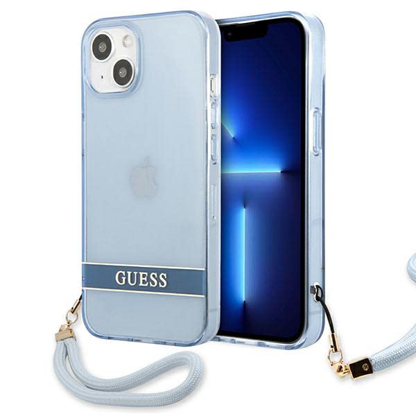 Guess GUHCP13SHTSGSB Coque Rigide pour iPhone 13 Mini 5,4" Bleu