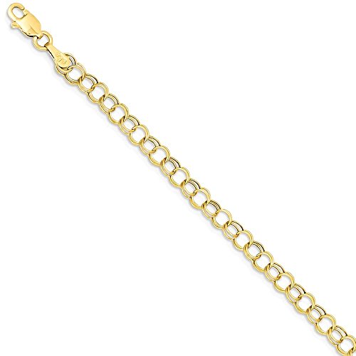 Ice Carats 14K Yellow Gold Double Link Charm Bracelet Fine Jewelry For Women Gifts For Her #TOP6