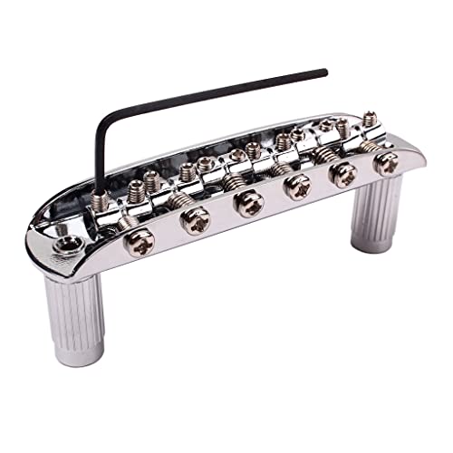 Jiayouy Chevalet de remplacement chromé pour guitare Mustang Jaguar ou Jazzmaster avec goujons