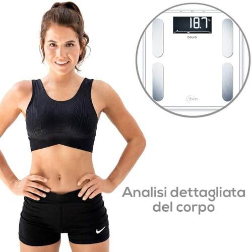 Beurer Bilancia Diagnostica Signature Line Bianca Bf 400, Analisi Precisa Del Corpo Per Un Massimo Di 10 Persone, Con Display Lcd Inverso Extra Grande, Capacità Di Carico Fino A 200 Kg - 6