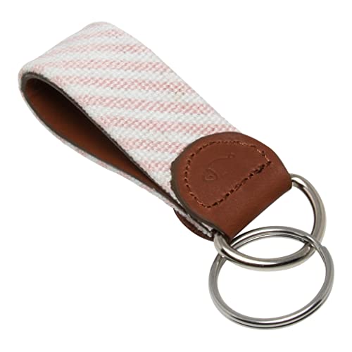 Image of Leather Hand-Stitched Needlepoint Key Fob or Key Chain