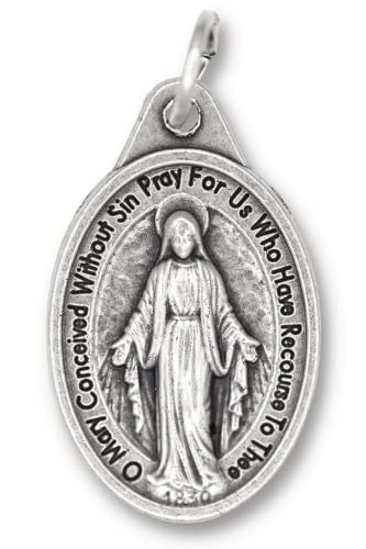 Miraculous Medal Necklace 30" Stainless Steel Chain - Our Blessed Mother Chain Catholic Jewlery for Women, Couples, Unisex Religious Medal Necklace2