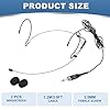 sourcing map Ear Hook Headset Microphone, Double Over Ear Set Hanging Omnidirectional Wired Audio Condenser Microphone Headset with 3.5mm Female Screw Plug 3.9ft Cable, Black #1