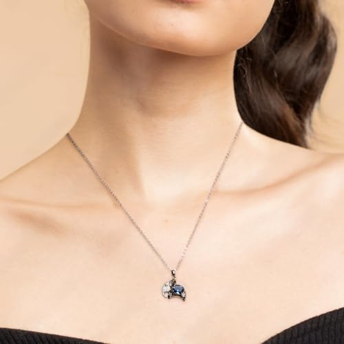 Image of 925 Sterling Silver Cubic Zirconia Animal Crystal Chain Pendant Necklace | Lovely Gift for Women and Girls, Gift for Her