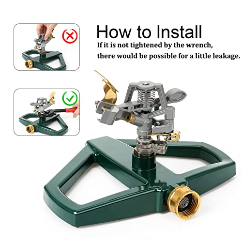Styddi Pulsating Impact Sprinkler With Metal Base, Heavy Duty Adjustable Circular Zinc Pulsator Sprinkler For Lawn, Yard And Grass Irrigation #TOP3