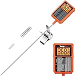 TempPro TP510 Waterproof Digital Candy Thermometer with Pot Clip, 10" Long Probe Instant Read Food Cooking Meat Thermometer for Grilling Smoker BBQ Deep Fry Oil Thermometer(Previously ThermoPro)