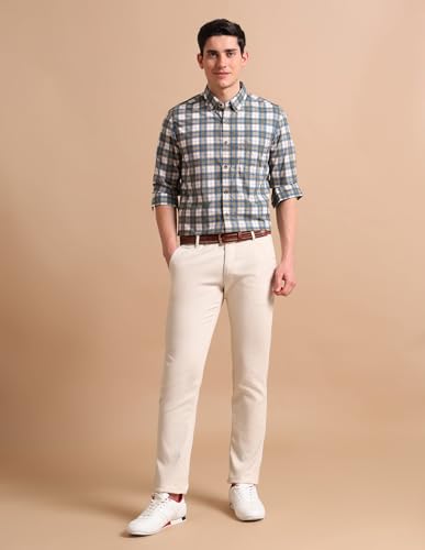 Image of U.S. POLO ASSN. Checked Regular Fit Shirt for Men - 100% Cotton, Breathable & Comfortable, Full Sleeves Casual Shirt for Men