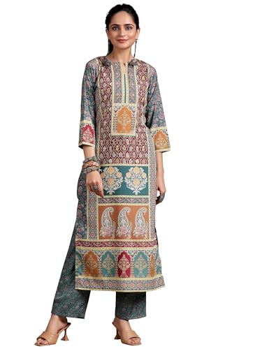 Image of Libas Womens Printed Crepe Straight Kurta for Women