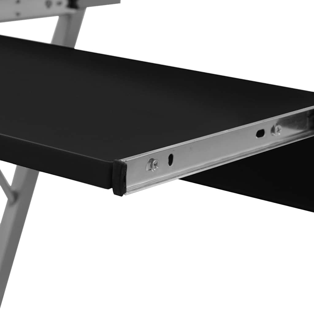 Scrivania per computer portatile con ruote, 60 x 40 cm, telaio in acciaio verniciato a polvere, ripiano estraibile per tastiera per ufficio e home office