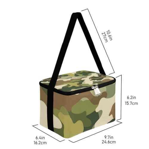 Lunch Bags for Women Men 9 Cans,Camouflage Skin Hot & Cold Food Delivery Bag Insulated Grocery Bag Insulated Lunch Box Abstract Camo Cooler Bag for Office Work Picnic Beach