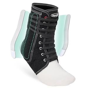 Quick Ankle Brace with Metal and Plastic Side Stabilizers L | Quick Adjustment Ankle Brace Foot Support for Sprained Left Right 1Pcs