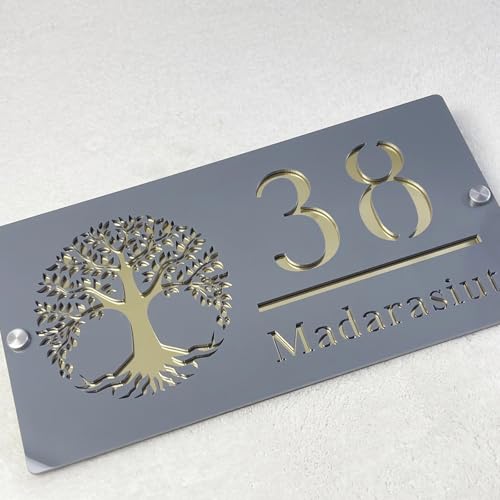 Acrylique découpé au laser pour numéro de maison moderne plaque de porte 30cm