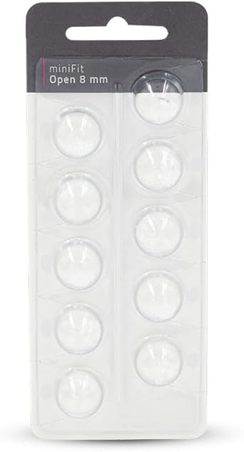 Hearing360 MiniFit open domes, hearing aid domes compatible with Oticon devices 8 mm