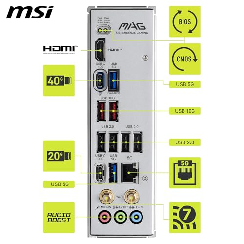 Image of MSI MAG X870E Gaming MAX WiFi Motherboard, ATX - Supports AMD Ryzen 9000 /8000 / 7000 Processors, AM5 - DDR5 Memory Boost (up to 8200+ MT /s OC), PCIe 5.0 x16, M.2 Gen5, Wi-Fi 7, 5G LAN