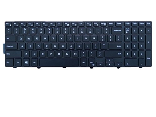 New US Layout with Frame Non-Backlit Laptop Keyboard for Dell Inspiron 15 (3543) (5542) (5543) (5545) (5547); Fit P/N KPP2C 0KPP2C CN-0KPP2C MP-13N73US-442 MP-13N7 490.00H07-0L0A Black Notebook