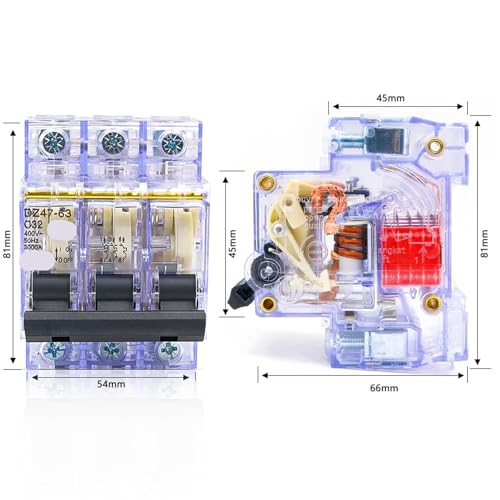 Disyuntor miniatura DZ47-63 20A interruptor magnetotérmico carril DIN 5