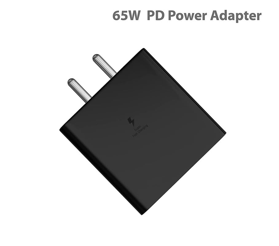 Image of 65W Charger for Samsung Galaxy S22 Ultra 5G Original QC Adapter Type C 3.0A High Speed Fast Turbo Charge QC 3.0 Smart SinglePort with 1m Type-C to C Charging & Sync Cable (Black, ST.AP2)