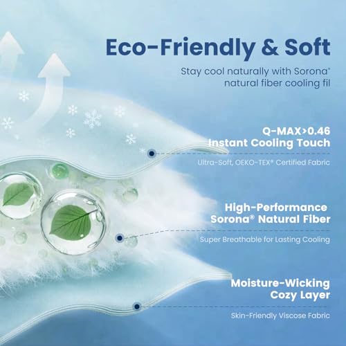Cozy Bliss Cooling Comforter King Size x Sorona® Viscose Natural Fiber, Reversible Silky Smooth Cooling Blanket with Q-Max＞0.45 for Hot Sleepers & Night Sweats, Cool Grey, 106"x90" — view 3