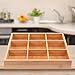 DOITOOL Wood Serving Tray Divided Serving Platter 9- Compartment Organizer Tray Wood Food Server Snack Candy Tray Sushi Platter for Party