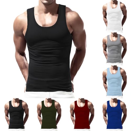 Men's Workout Tank Tops Lightweight Sleeveless Ribbed Shirts Summer Gym Sport Bodybuilding Muscle Tee Shirt 2025